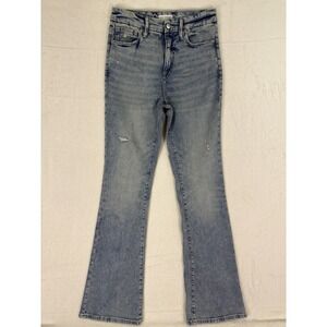 Good American Jeans Womens 4/27 Long Blue Light Wash Classic Bootcut High Rise